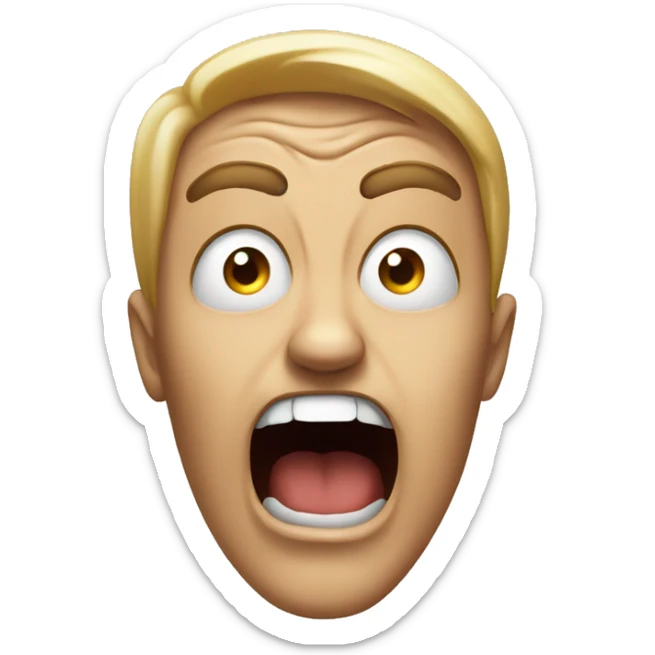 Face screaming in fear emoji 😱 to represent shock, fear, or extreme surprise sticker