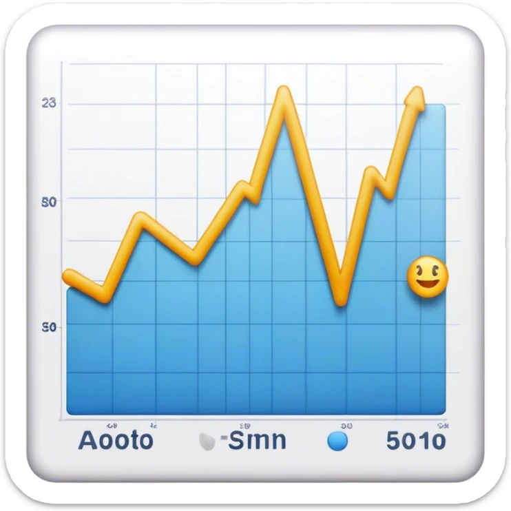 An emoji of a graph, but with smoother lines and a slight animation effect of growth sticker