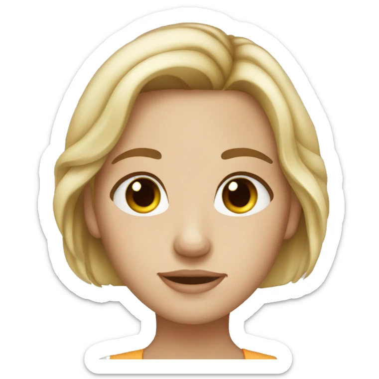 blonde hair brown eyed girl with freckles sticker