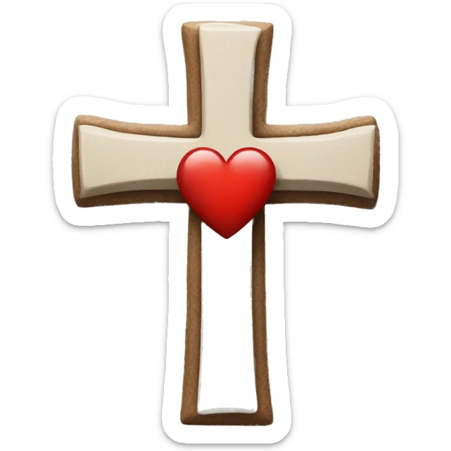 Heart in a cross sticker