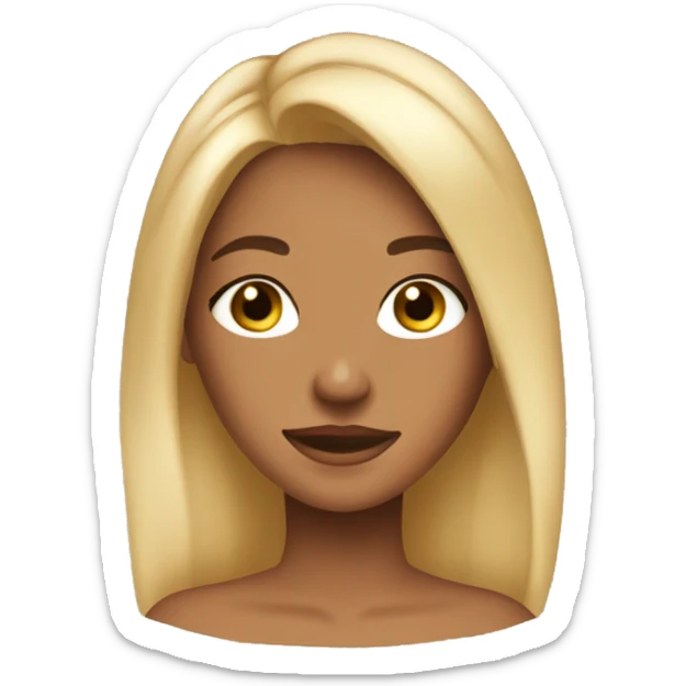 a teenage tan long blonde girl with a clay skincare mask  sticker