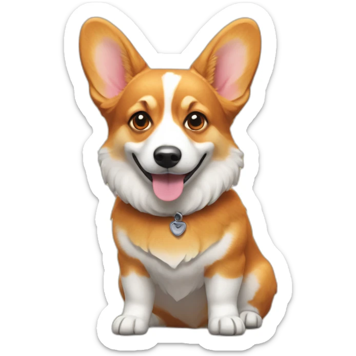 Full Orange head corgi East european village dog sticker