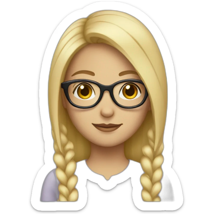 a blonde girl with two pairs of glasses sticker