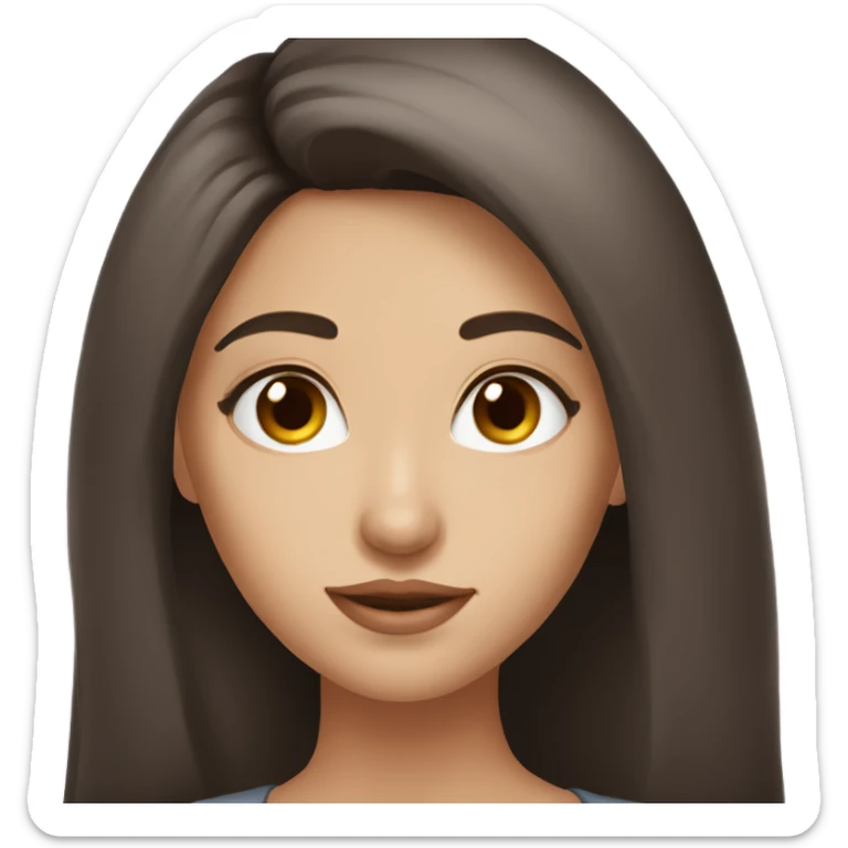 Beautiful Russian girl brown eyes very long dark brown hair  sticker