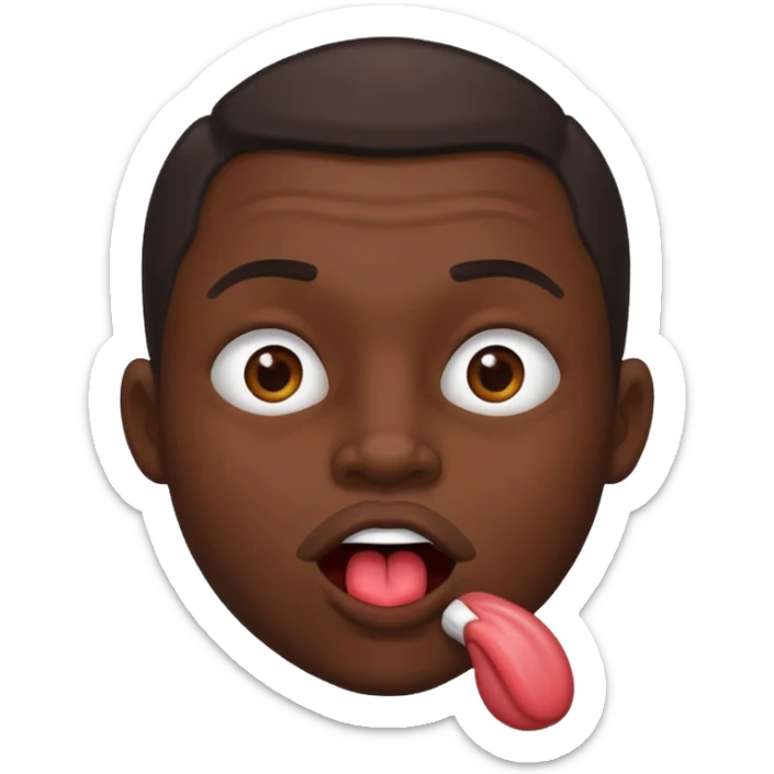 un homme qui se lèche les babines avec un regard malicieux en coin sticker