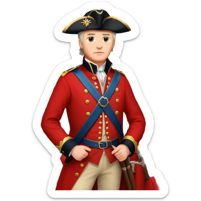 Loyalist Patrick Ferguson at the Revolutionary war Battle of Kings Mountain, with Wolves around him. sticker