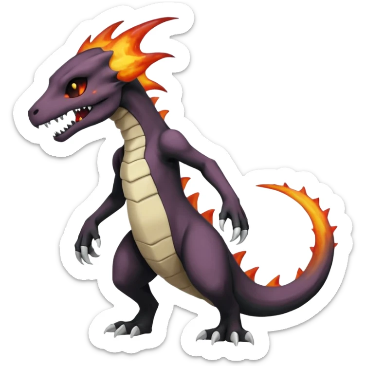 Nebulae Gothic Spooky Marowak-Salandit-Cubone-Duskull-Noibat-Fakémon-hybrid-creature (full body)  sticker