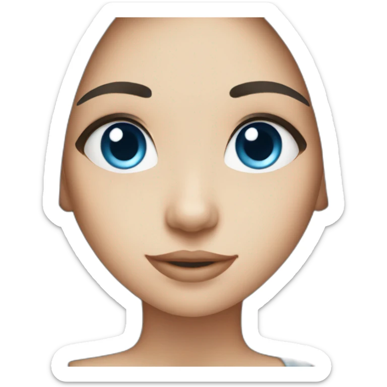 Cute girl with straight dark hair and blue eyes sticker