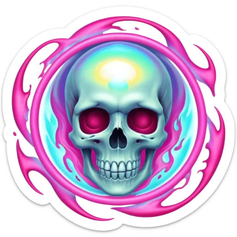 Glowing Soul Portal, in the style of your bleeding skull art. sticker