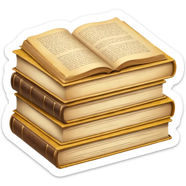 could they be a satck of known books but one of them is opened like at the bottom sticker