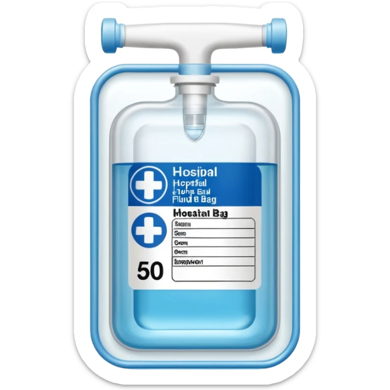 Hospira, BBraun, Hospital Intravenous fluid bag, 2 ports on the bottom side of bag, and is filled with 500ml, pharmacy label sticker
