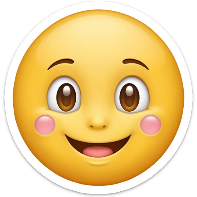 I'm making a website that generates English fairy tales, and I want to create an emoji to use for greeting in the intro. I want it to have a round, cute, and bubbly look that children will love. Please make a fitting emoji. sticker