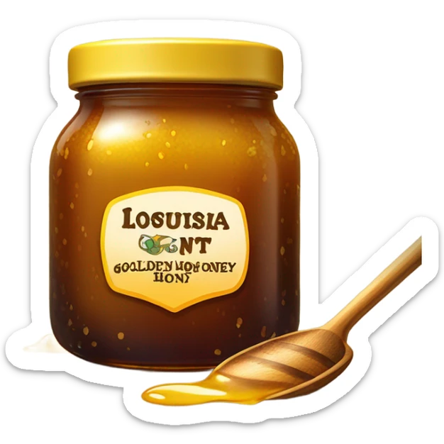 Gold Louisiana honey  sticker