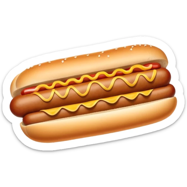 Plain hotdog without any sauce or condiments. Just a sausage in a bun, no ketchup, no mustard, completely dry sticker