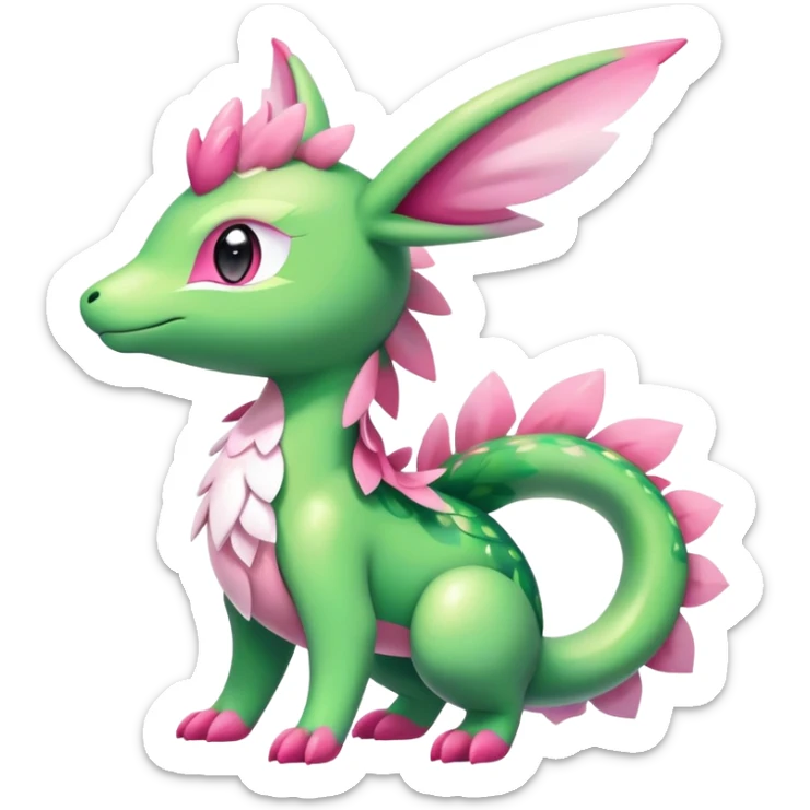 Shiny Exotic Cute Majestic Ethereal Sparkly Flygon-Sylveon-Shaymin-Meganium-Hybrid-Creature sticker