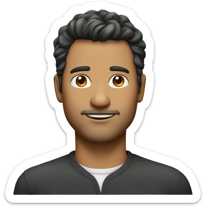 homme 40 ans visage fin, cheveux dégarni poivre et sel   sticker