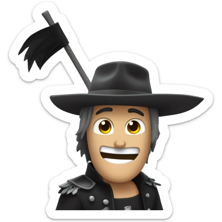 Crea un emoji de ban, el zorro de las nueve colas, con la mano estirada dando los ci sticker