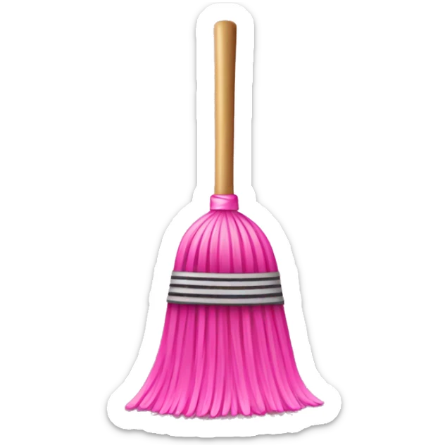 pink broom  sticker