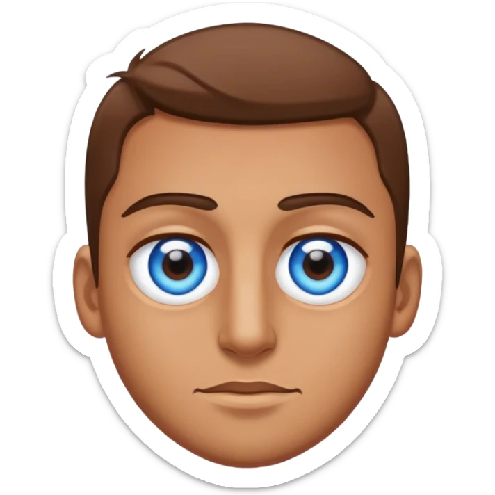 the man with one of his eye is blue and one of his eye is brown sticker