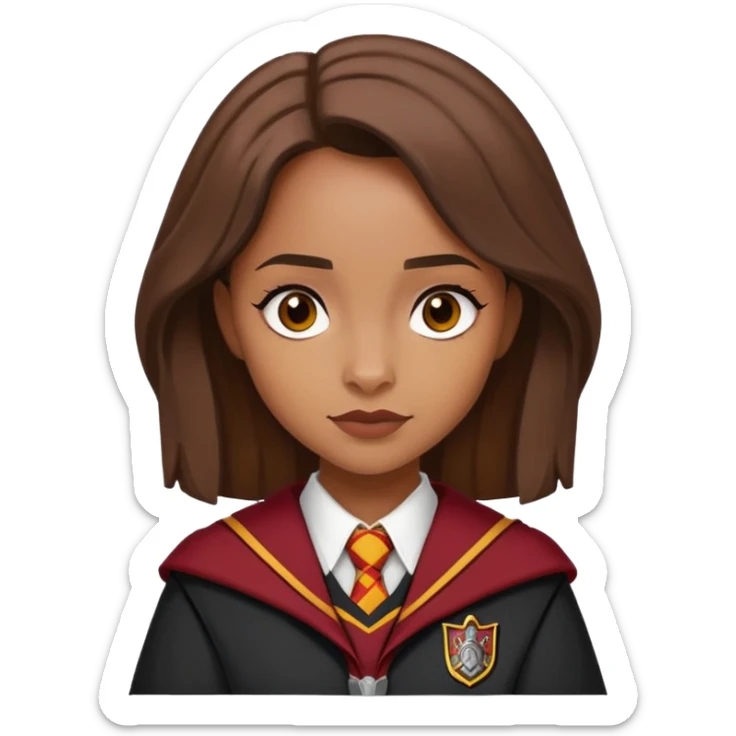 Angelina Johnson in harry potter, wear hogwarts gryfindor uniform sticker