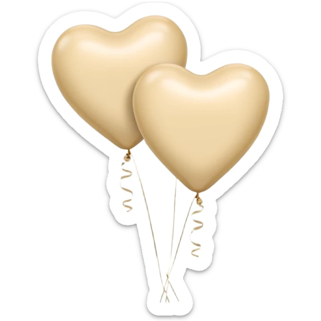 Balloons of cream colour in the shape of hearts sticker