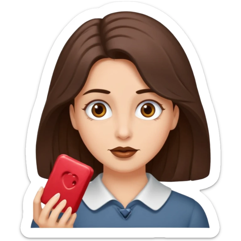 Une fille qui s’appelle Angèle aux cheveux marrons de neuf ans, qui adore les Capi, barra et aux yeux gris sticker