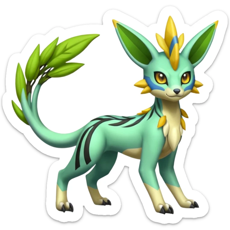  Exotic Planty Meloetta-Zygarde-Zeraora-Renamon-Protogen-Palkia-hybrid-fusion-Fakémon-creature, full body sticker