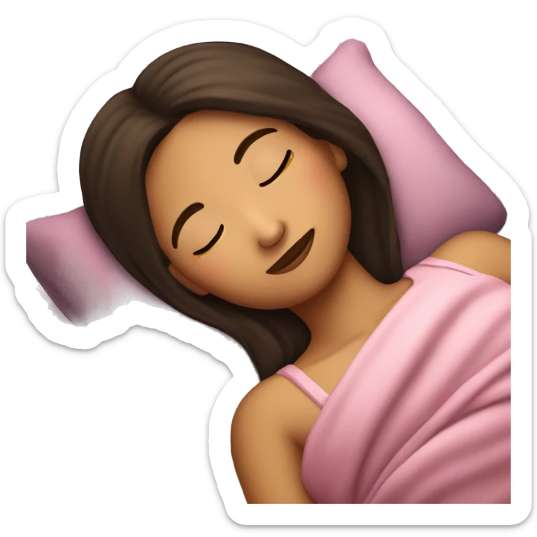 Brunette girl sleeping sticker