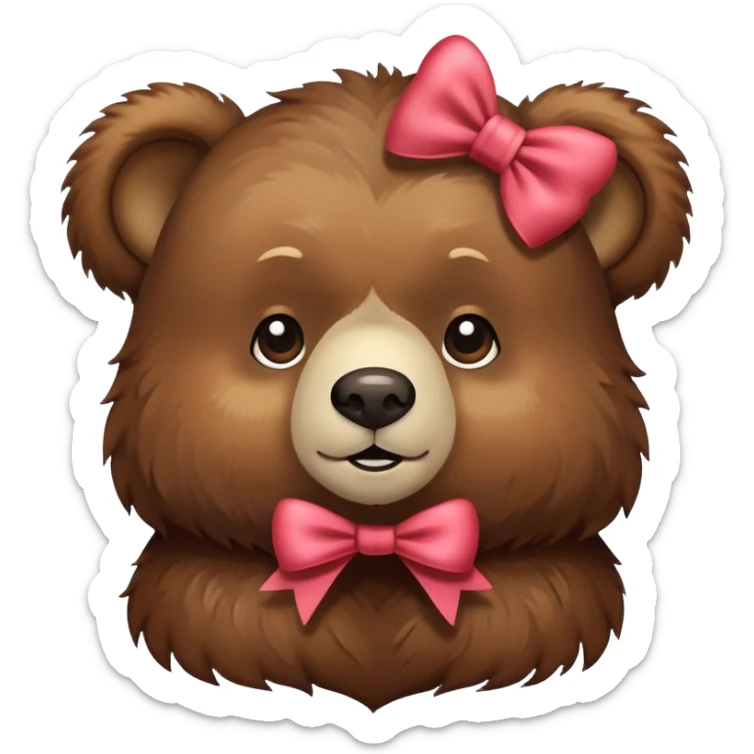 Bear with bow sticker