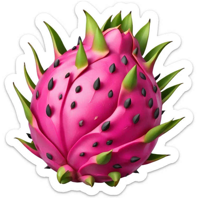 Dragon fruit emoji not spiny outside of dragonfruit no seeds no faves sticker