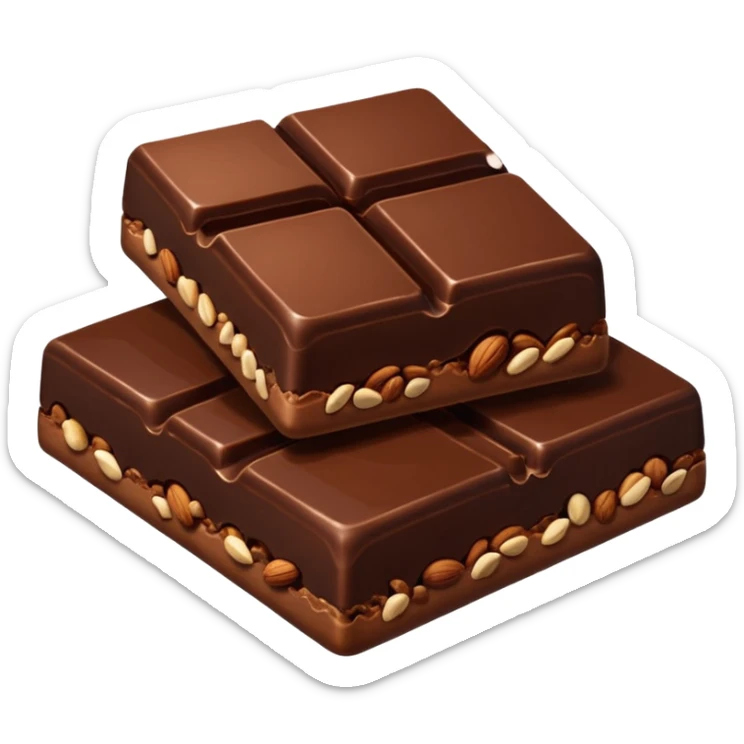 chcolates cuadrados con frutos secos sticker