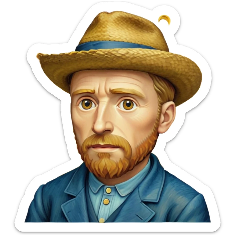 cinematic-realistic-vincent-van-gogh-pop-culture-emoji,-featuring-an-expressive-portrayal-inspired-by-the-legendary-painter-rendered-with-dynamic,-swirling-textures-and-artistic-lighting. sticker