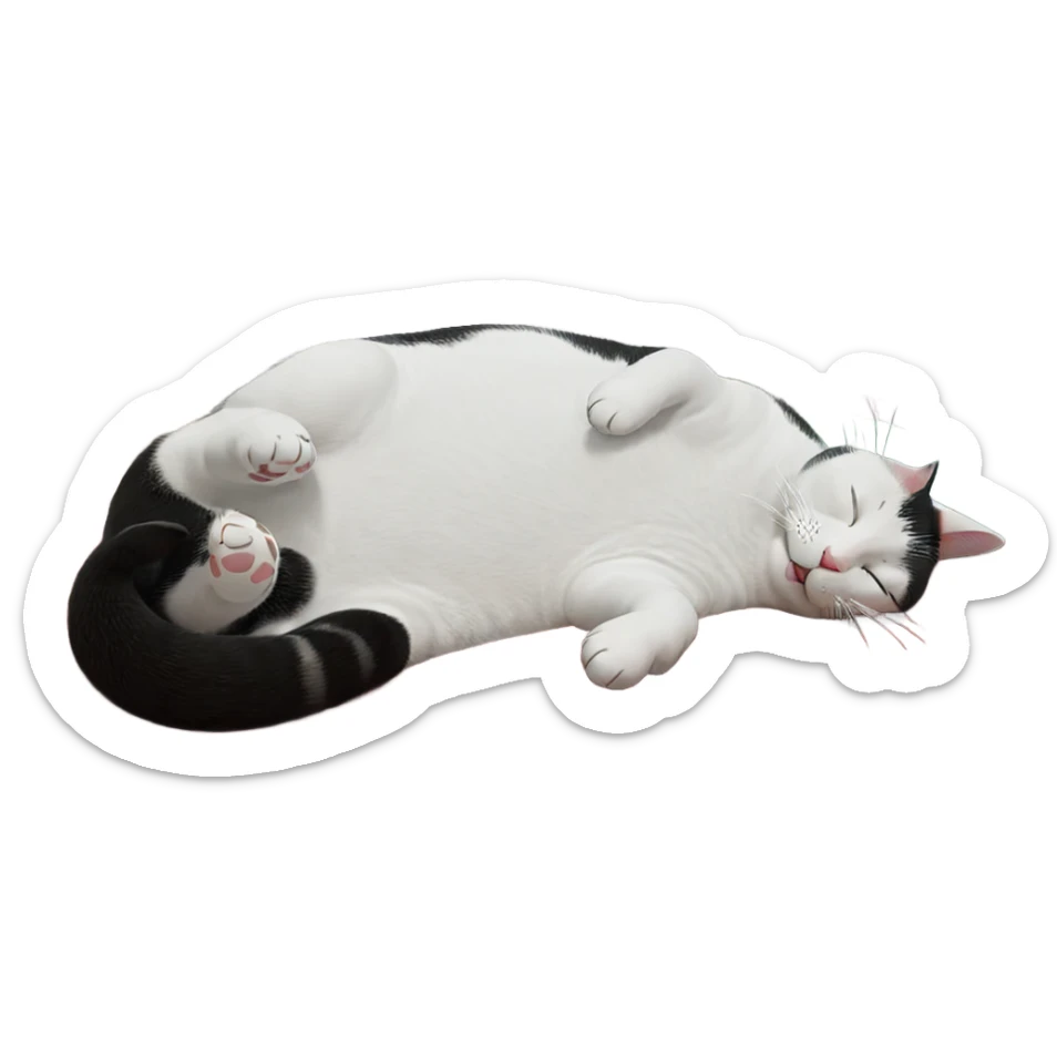 sleeping cat with closed eyes sticker
