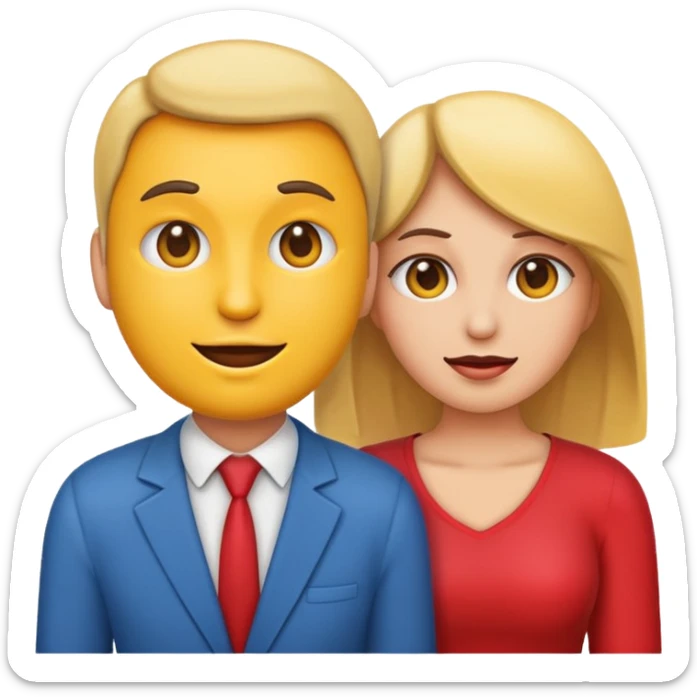 An emoji man behind an emoji women in a way that it seems that he's giving her backshots sticker
