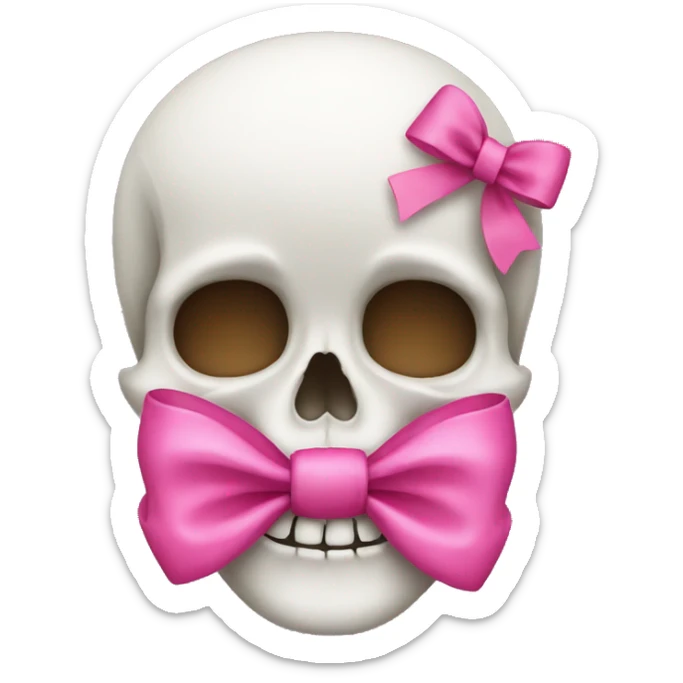 Skull with a pink bow sticker