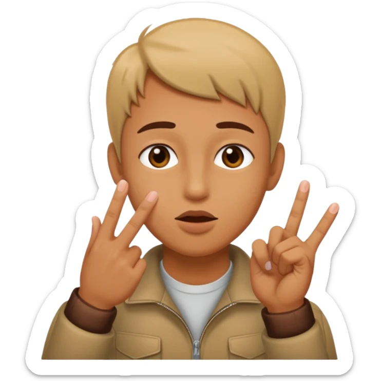 Classic emoji holding two fingers together he just kissed into the air in solitude sticker