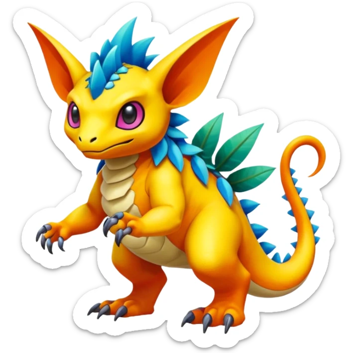Colorful Exotic Pokémon-Digimon-Monster-Beast-Fakémon-hybrid-creature (full body) sticker