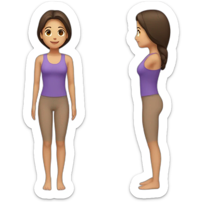Latina girl brunette hair in Tadasana yoga sticker