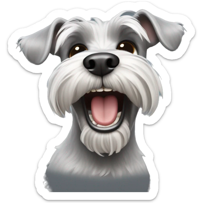 Schnauzer laughing  sticker