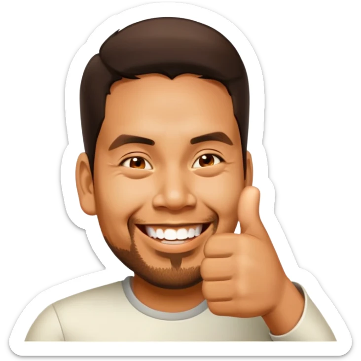 Filipino man giving thumbs up sticker