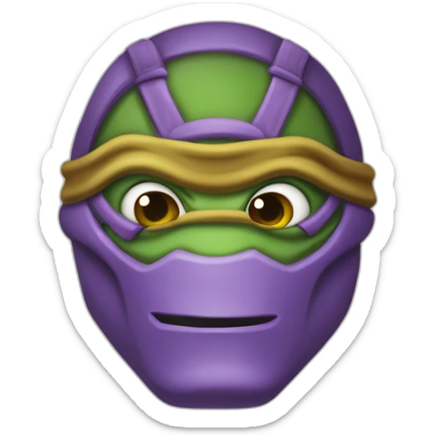The head of teenage mutant ninja turtle donatello sticker
