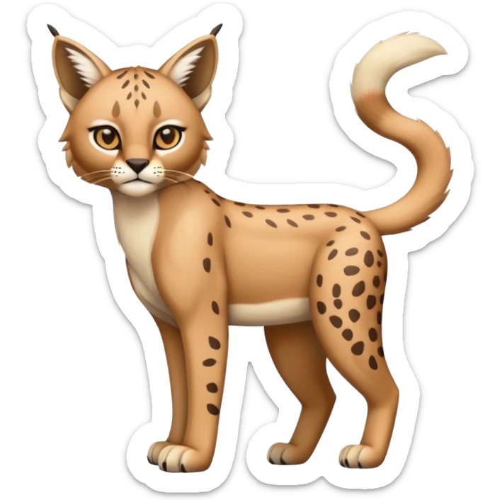 Cute cool bobcat-lynx-cheetah-caracal-animal-hybrid-Fakemon full body sticker