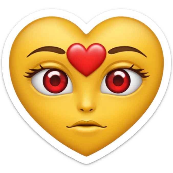 Cara amarilla con corazones en Los ojos y las megillas Rojas sticker