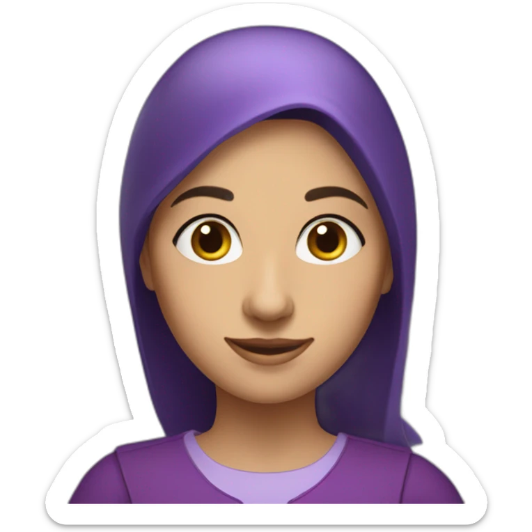 Armenian women with the purple clothes reading book and looking at camera and smiling  sticker