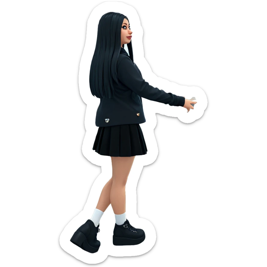 girl in black skirt indoors sticker