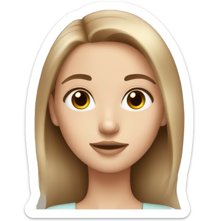 White beautiful girl with light brown hair skin care sticker