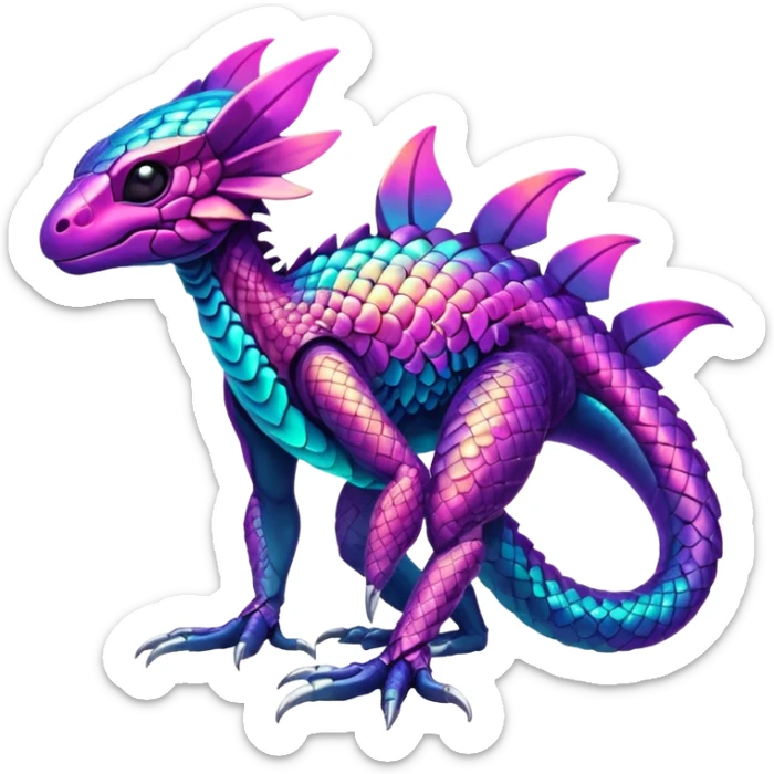 Tropical futuristic lush neon Fionbri-Vernid-creature (full body) sticker