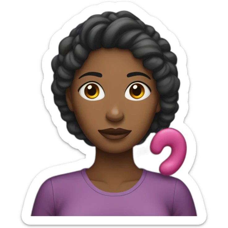 a black woman holding a slipper over her head with a stern look. sticker