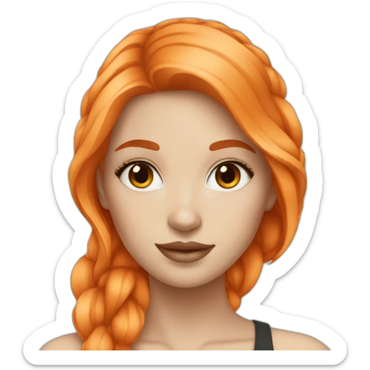 beautiful-fashion-white-girl orange hair sticker