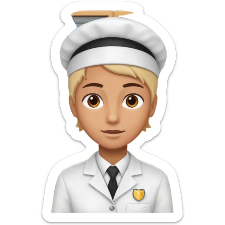 hazme una persona atendiendo en un comedor universitario detras de una vitrina sticker